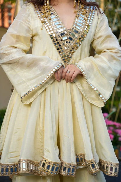 Ivory Sheeshmahal Sharara Set