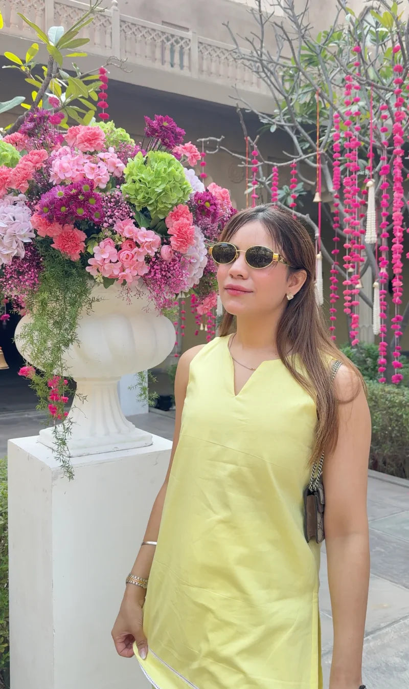 BUTTER YELLOW FARSHI SET