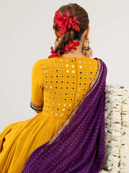 Sunehri-Mustard-Anarkali-Set-with-Purple-Dupatta