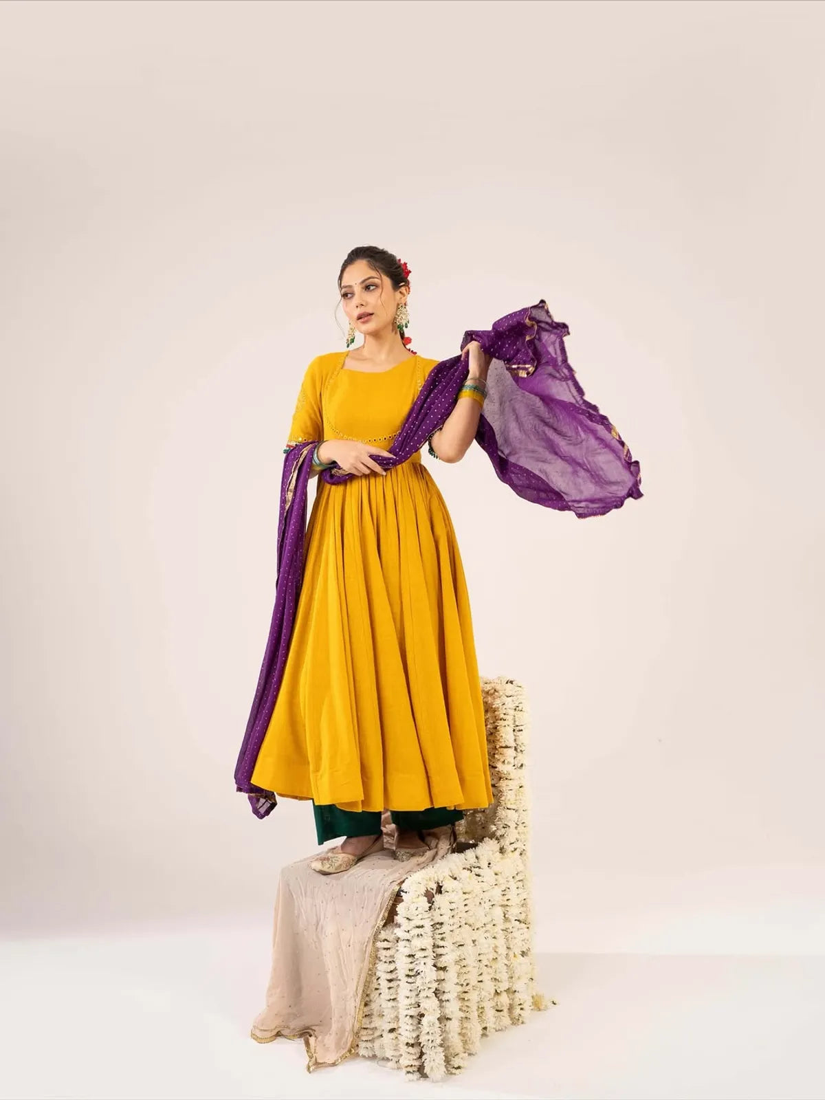 Sunehri-Mustard-Anarkali-Set-with-Purple-Dupatta